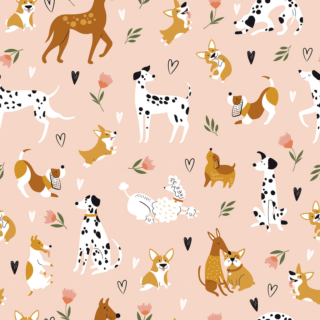 VEELIKE Pink Fun Dog Wallpaper