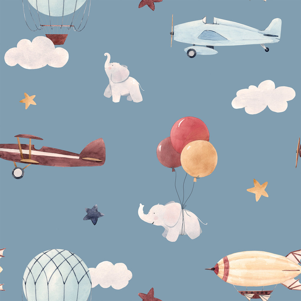 VEELIKE Cute Aircraft Balloons Wallpaper