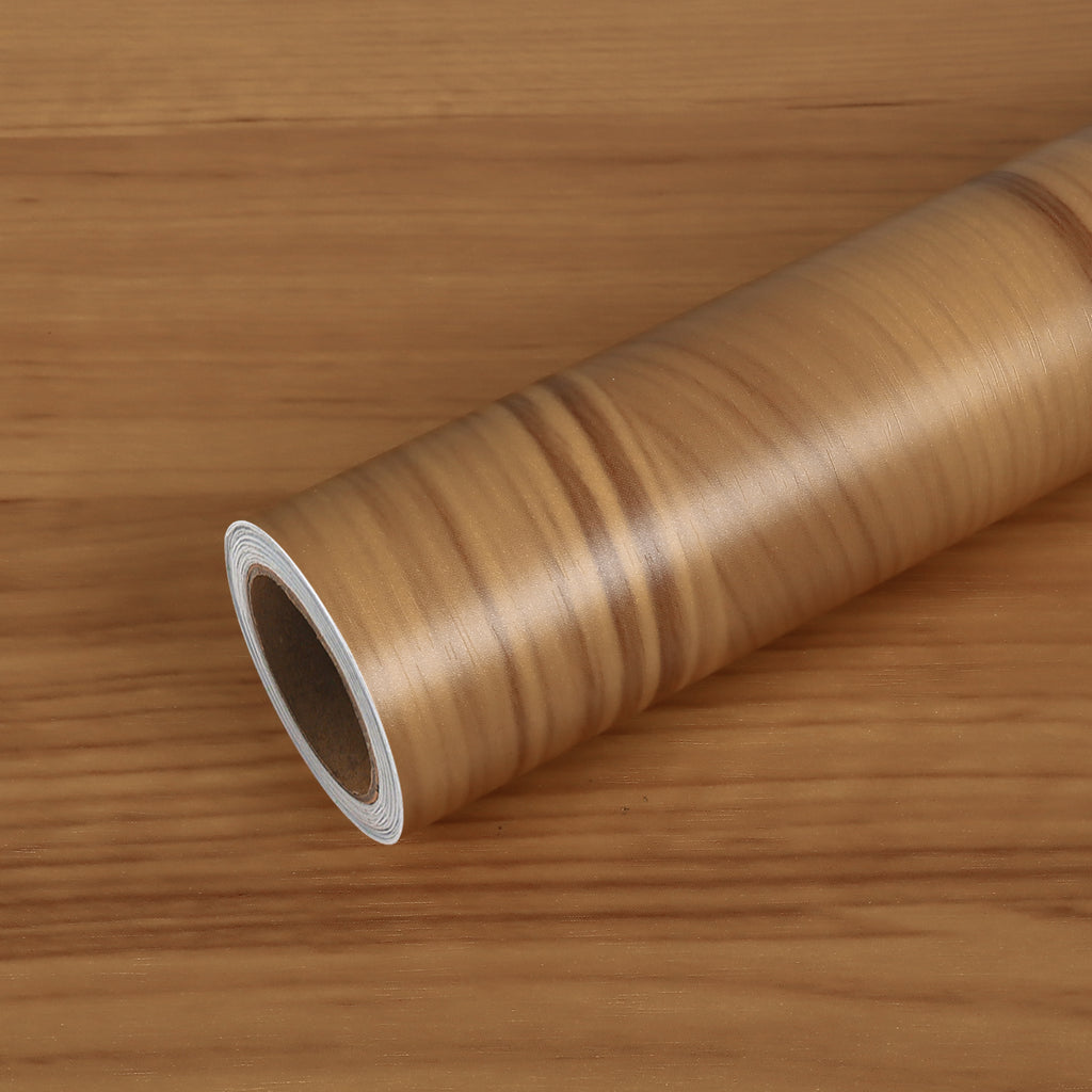 VEELIKE Brown Teak Wood Contact Paper