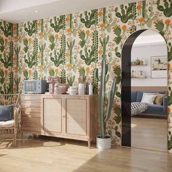 VEELIKE Desert Cactus Wallpaper