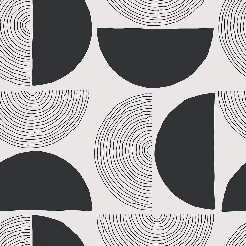 VEELIKE Modern Black and White Geometric Wallpaper