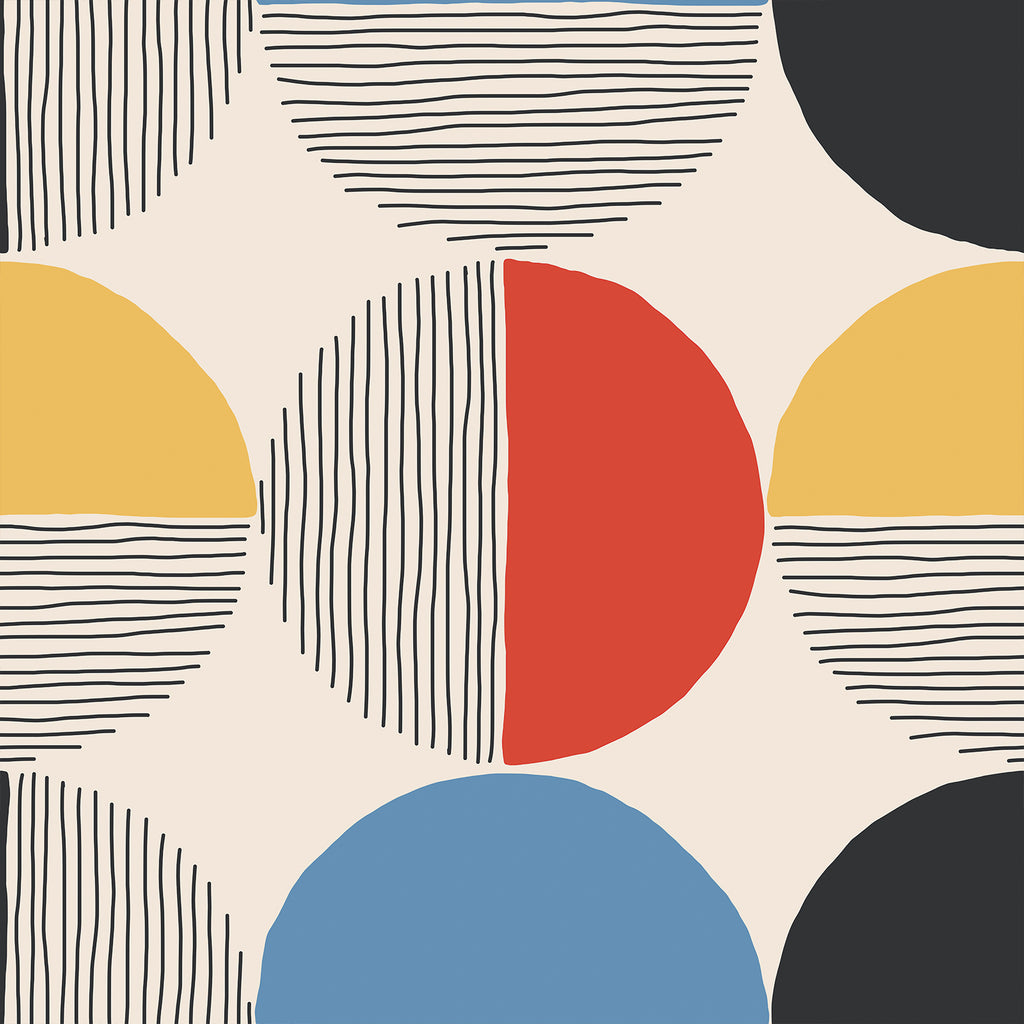 VEELIKE Boho Mid Century Geometric Wallpaper