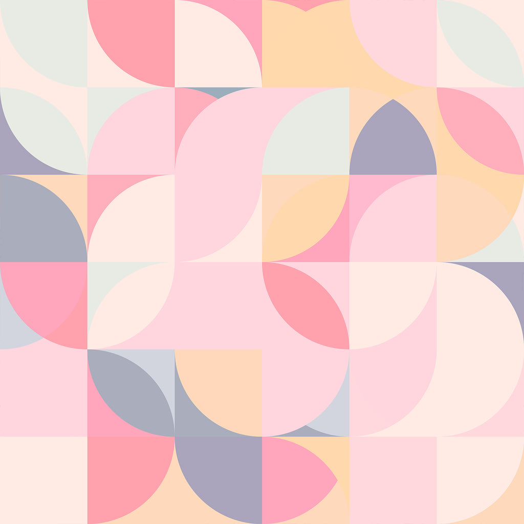 VEELIKE Soft Pink Geometric Wallpaper