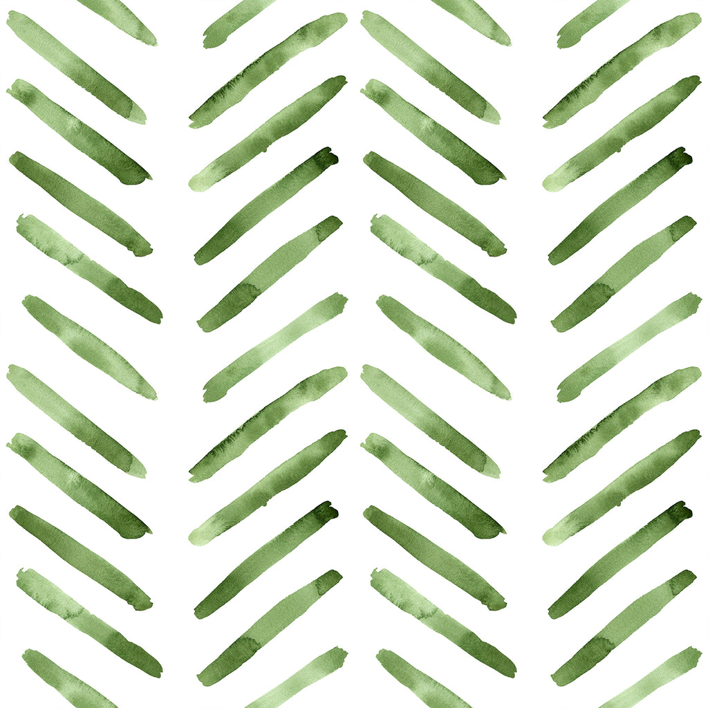 VEELIKE Pickle Green Herringbone Peel and Stick Wallpaper