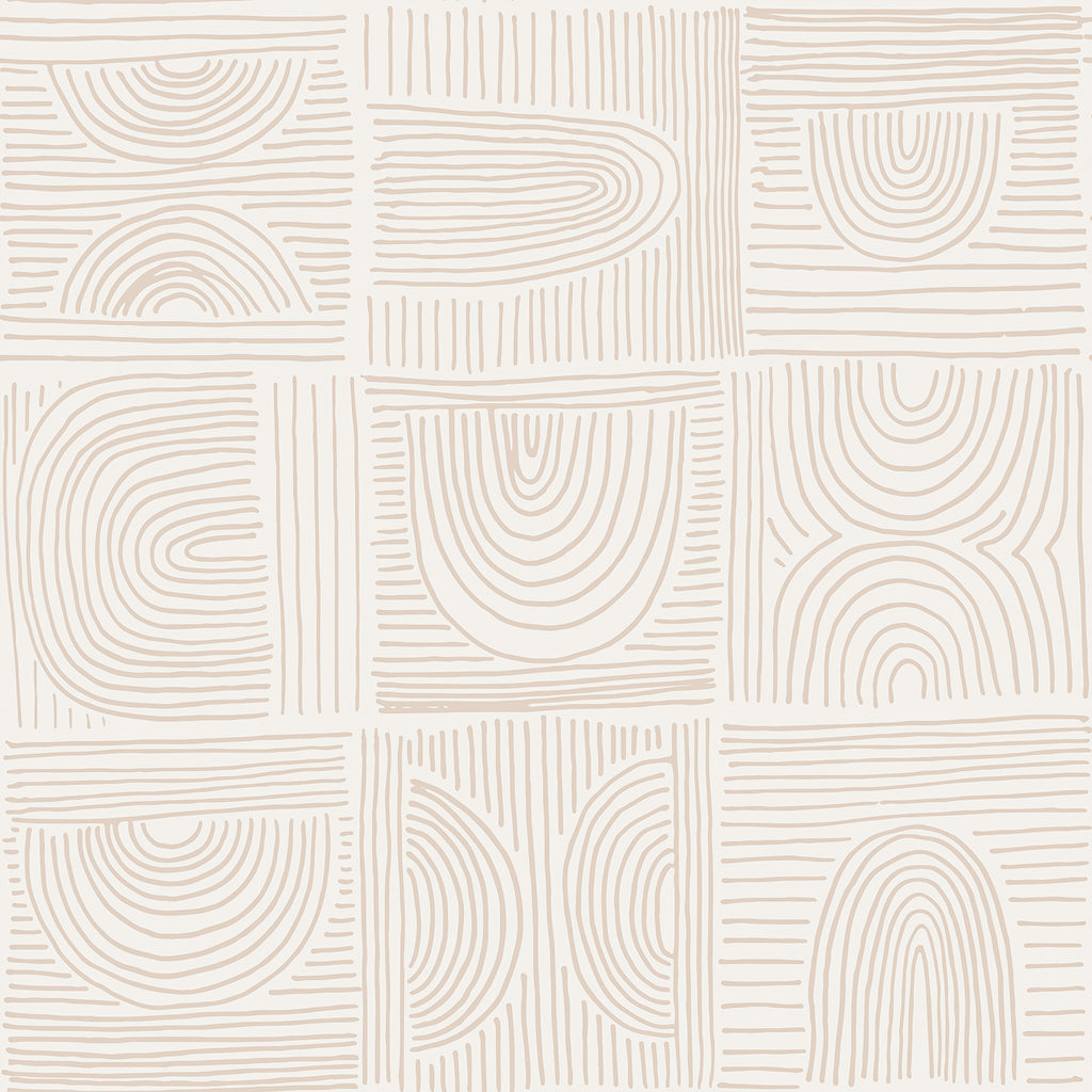 VEELIKE Retro Geometric Peel and Stick Wallpaper