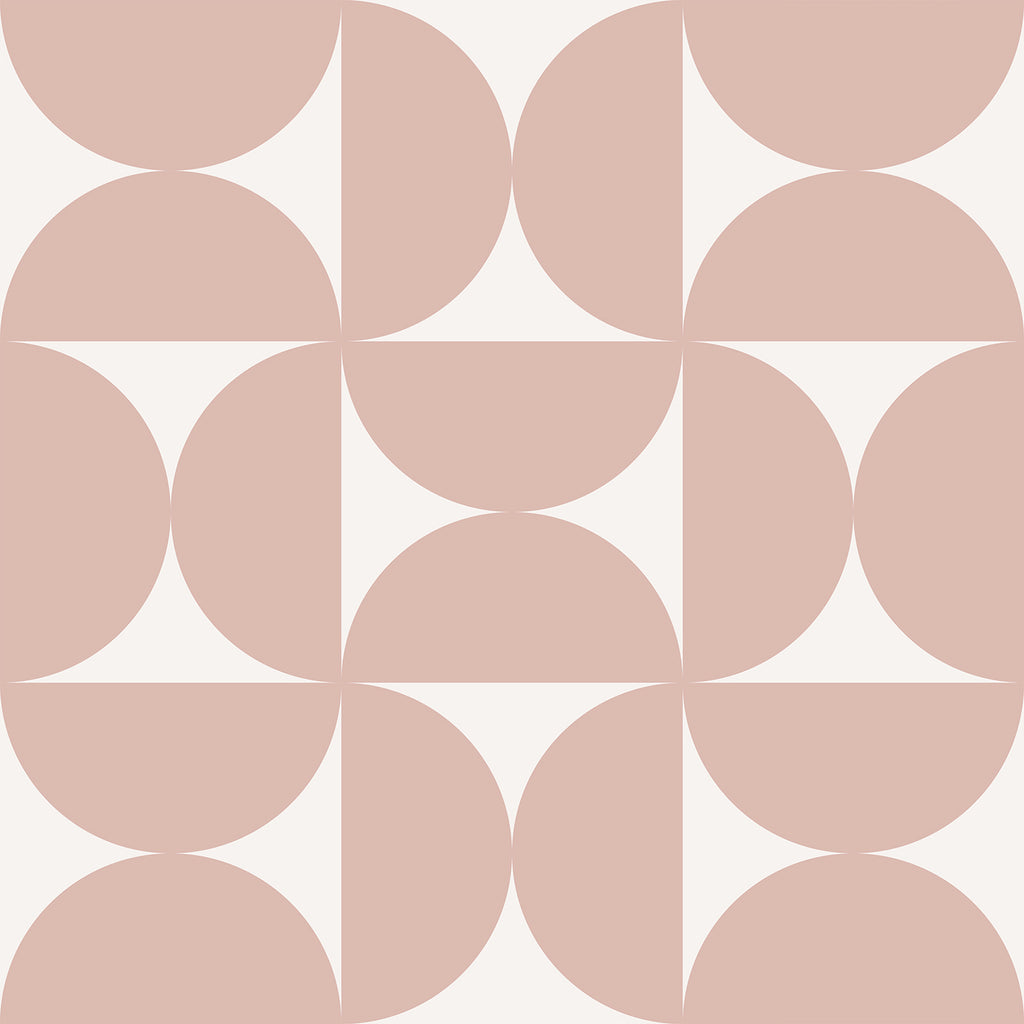 VEELIKE Half Circles Pink Geometric Peel and Stick Wallpaper