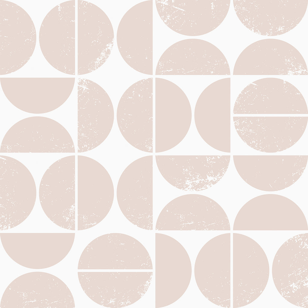 VEELIKE Neutral Pink Circles Geometric Wallpaper