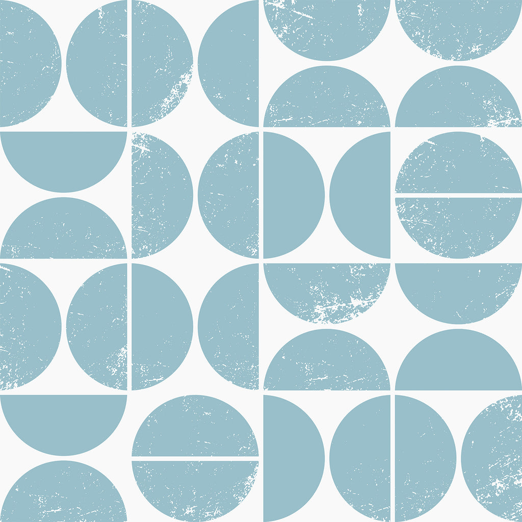 VEELIKE Blue Circles Geometric Wallpaper