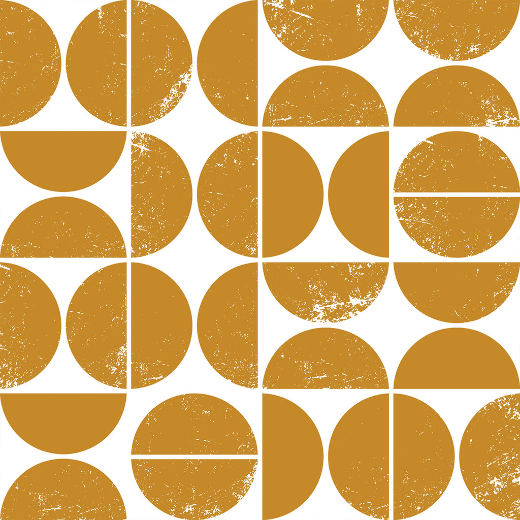 VEELIKE Mustard Yellow Circles Geometric Wallpaper