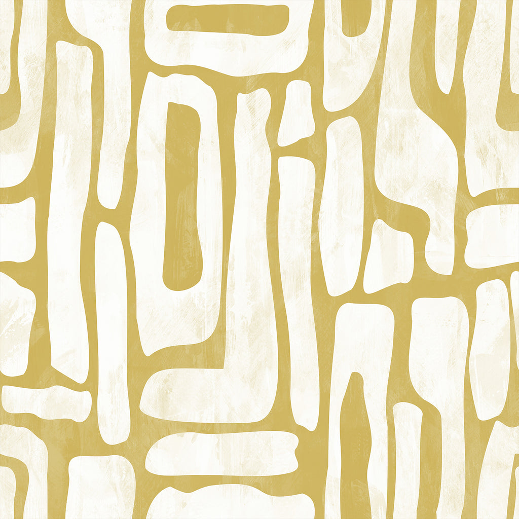 VEELIKE Mustard Yellow Abstract Geometric Wallpaper