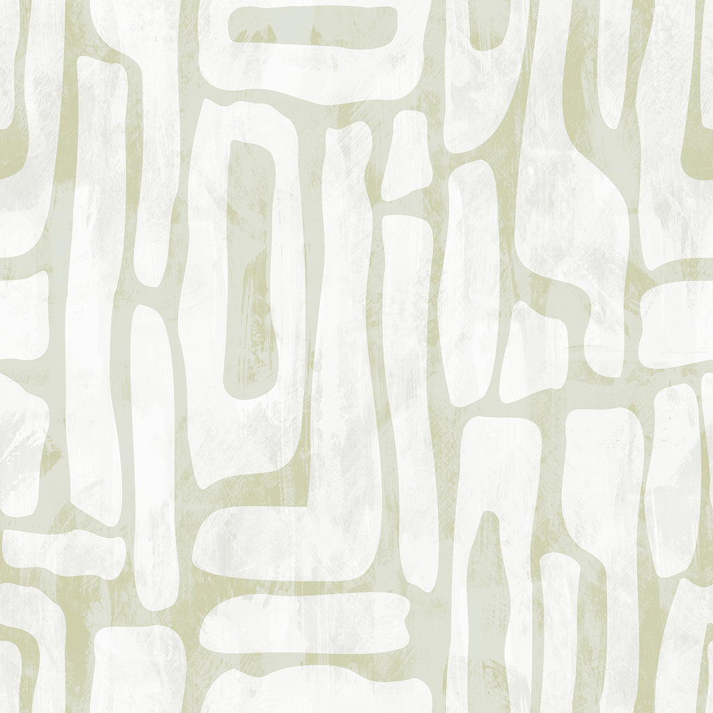 VEELIKE Cream Beige Abstract Geometric Peel and Stick Wallpaper
