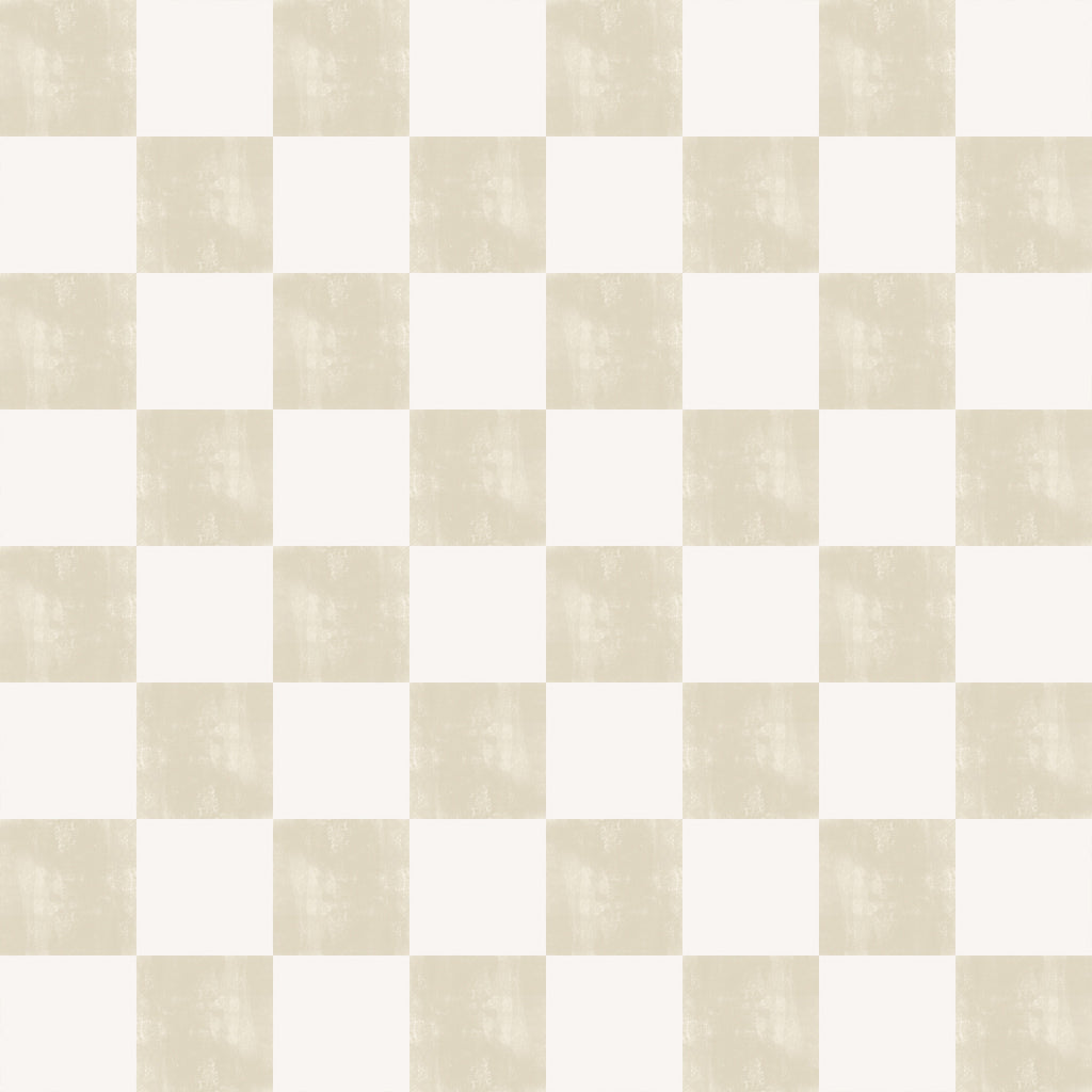 VEELIKE Cream Beige Checkered Wallpaper