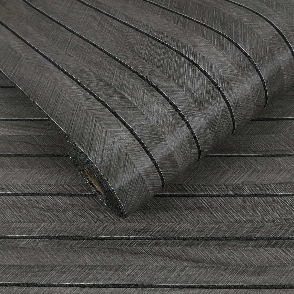 VEELIKE Charcoal Herringbone Wood Wall Panel