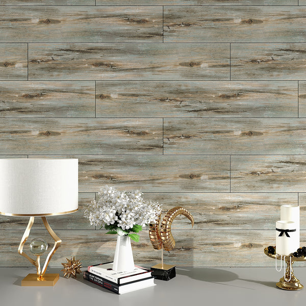 VEELIKE Rustic Driftwood Vinyl Plank Flooring 6''x36''