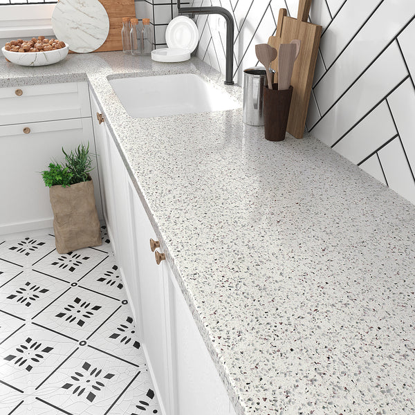 VEELIKE White Granite Contact Paper