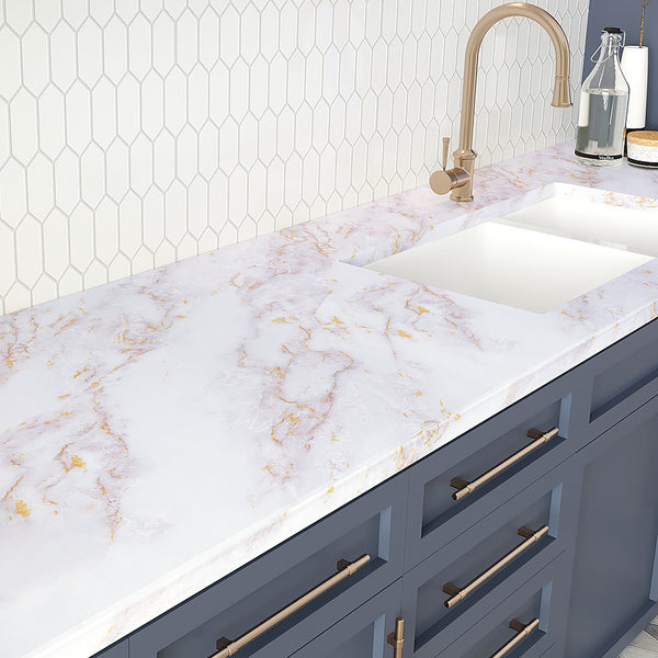 VEELIKE White Gold Marble Contact Paper