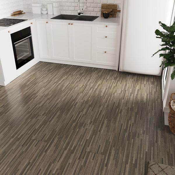 VEELIKE Taupe Brown Vinyl Plank Flooring 6''x36''