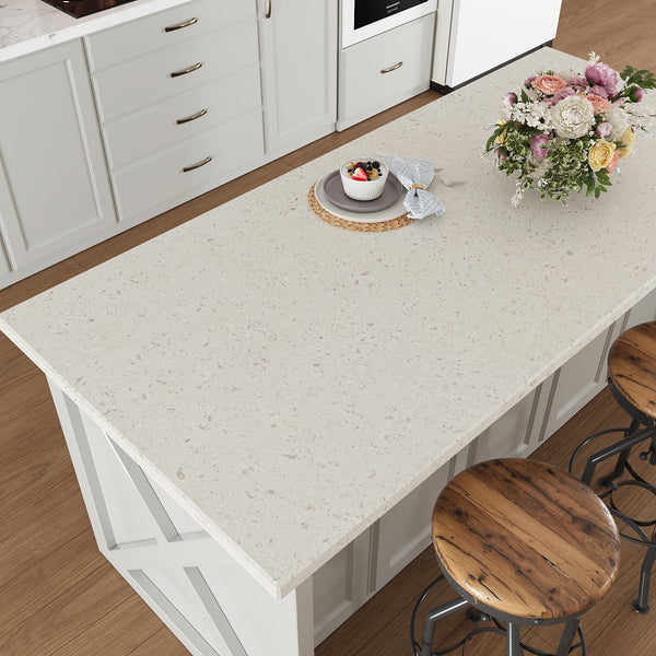 VEELIKE Off White Flecked Granite Contact Paper