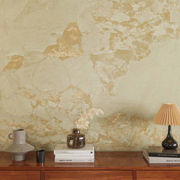 VEELIKE Luxury Cream Gold Marble Countertop Contact Paper