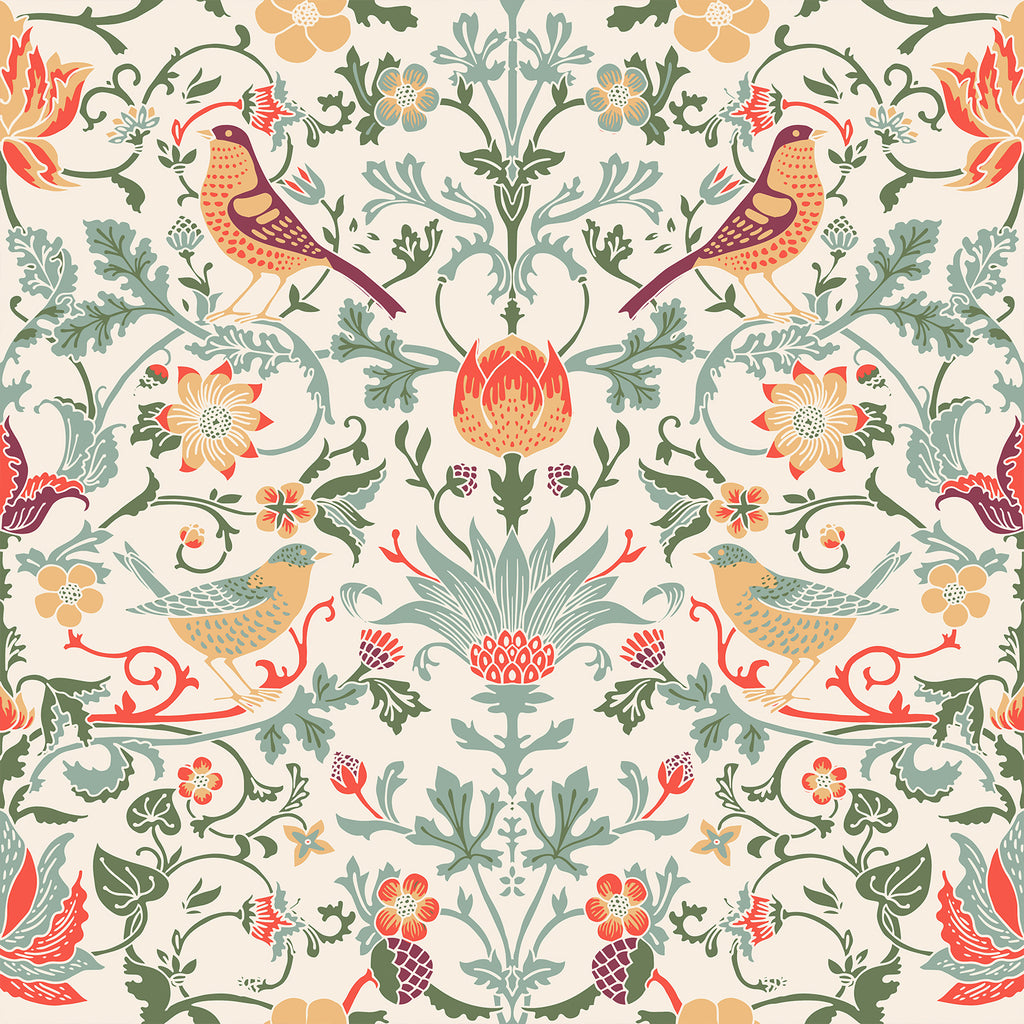 VEELIKE Vintage Strawberry Thief William Morris Wallpaper