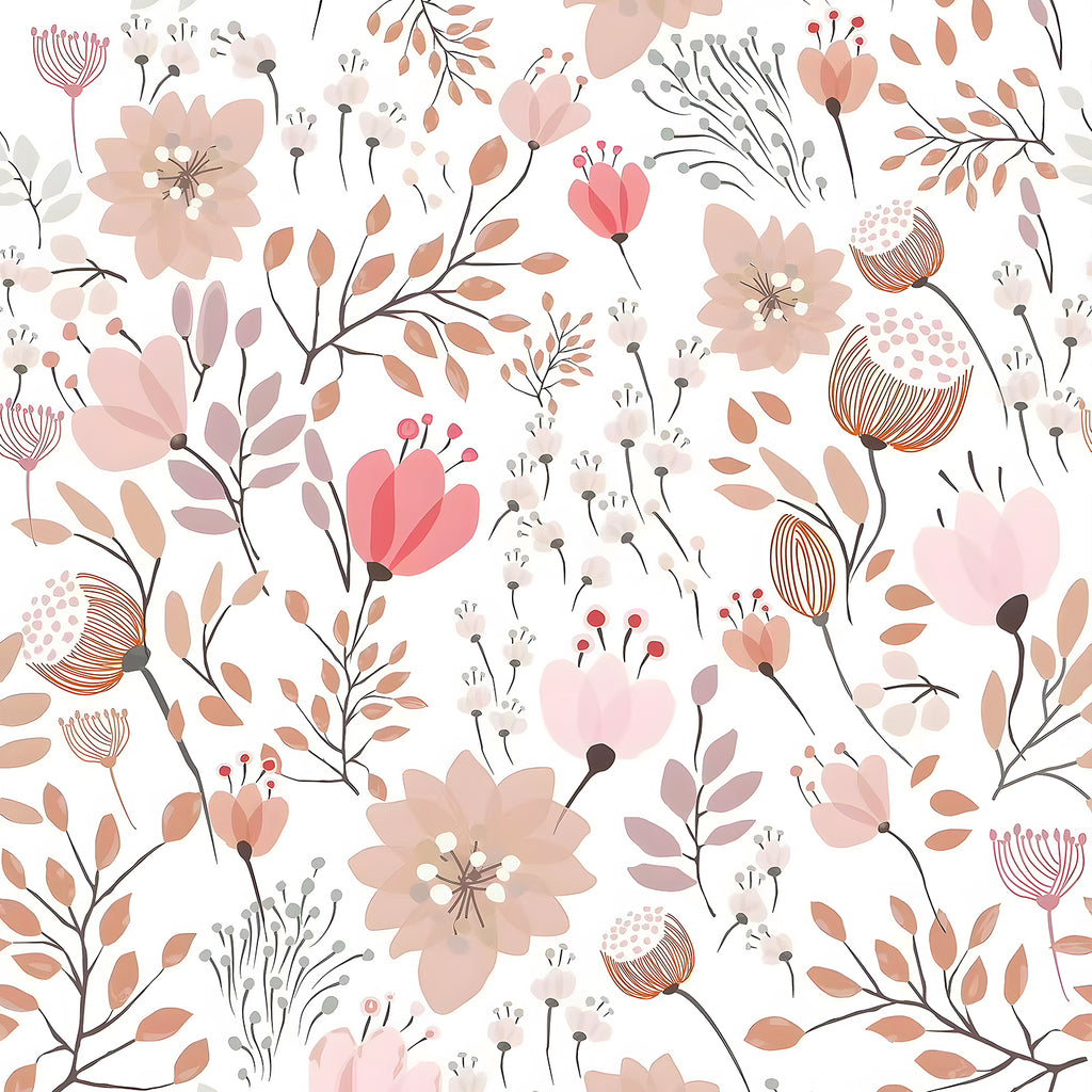 VEELIKE Soft Pink Floral Peel and Stick Wallpaper