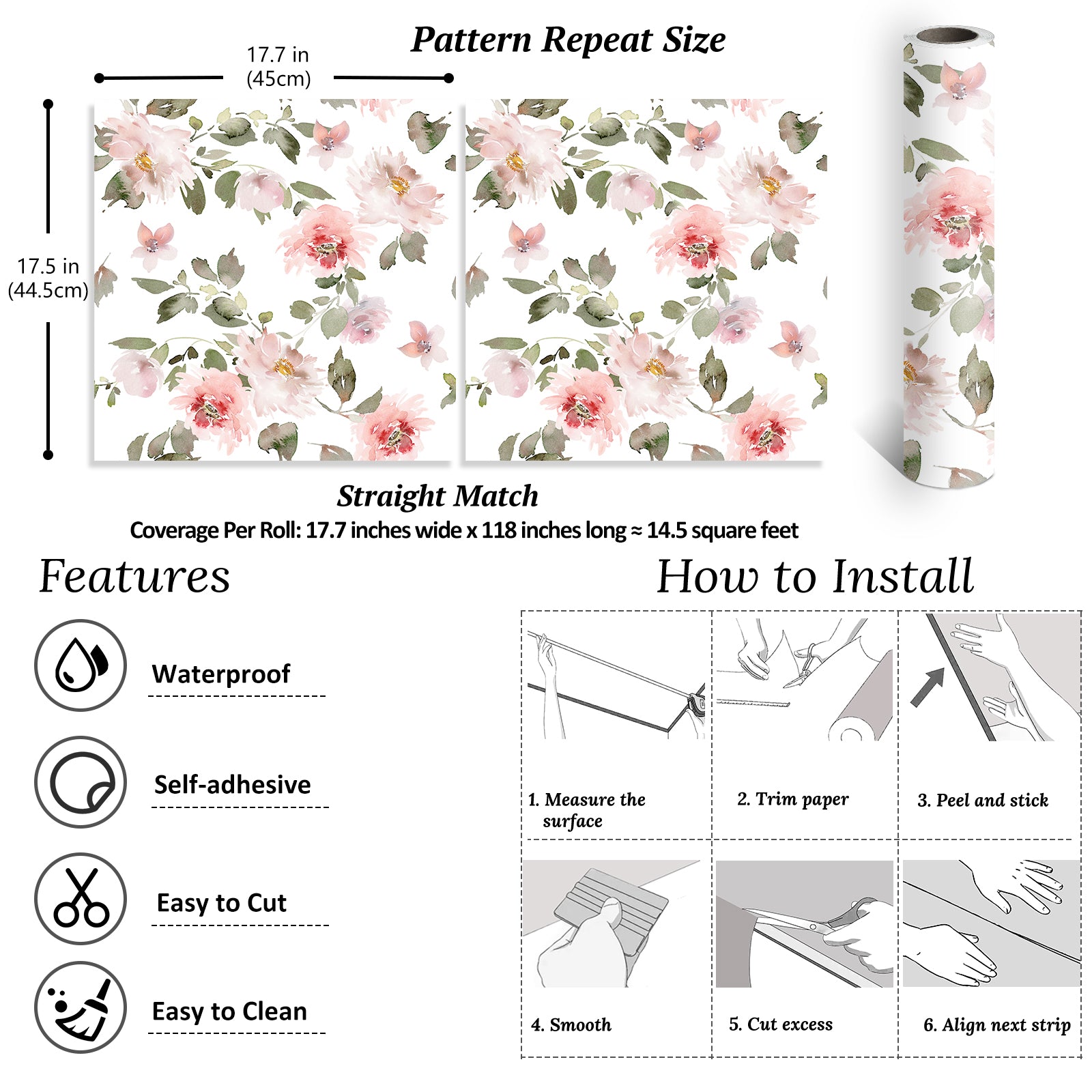 VEELIKE Soft Pink Peonies Floral Wallpaper – Veelike