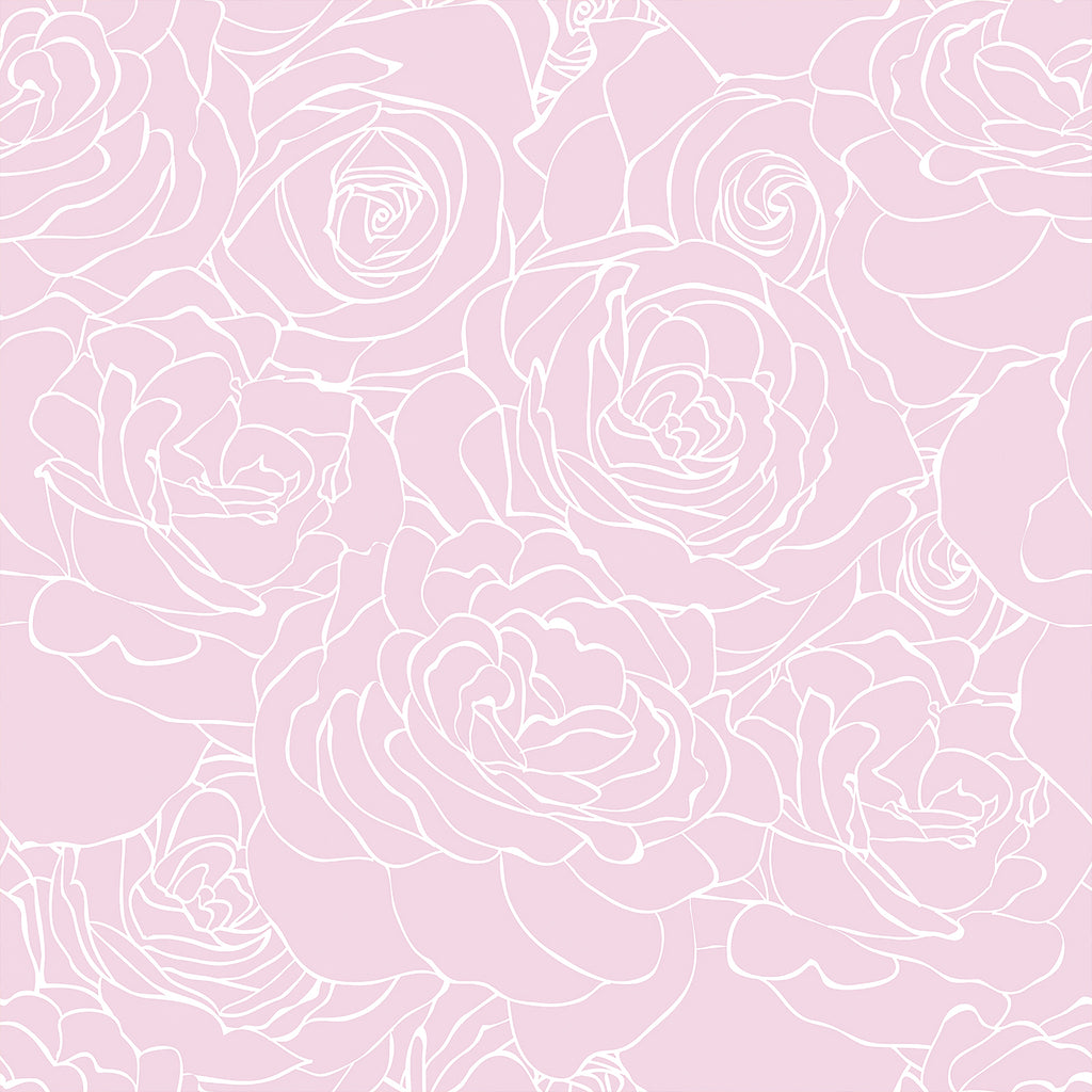VEELIKE Outline Rose Floral Peel and Stick Wallpaper