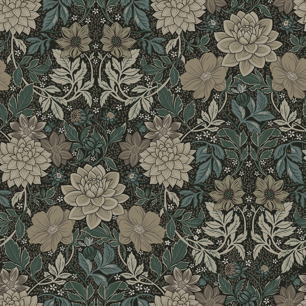 VEELIKE Moody Dahlias Floral Peel and Stick Wallpaper