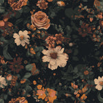 VEELIKE Retro Dark Floral Peel and Stick Wallpaper