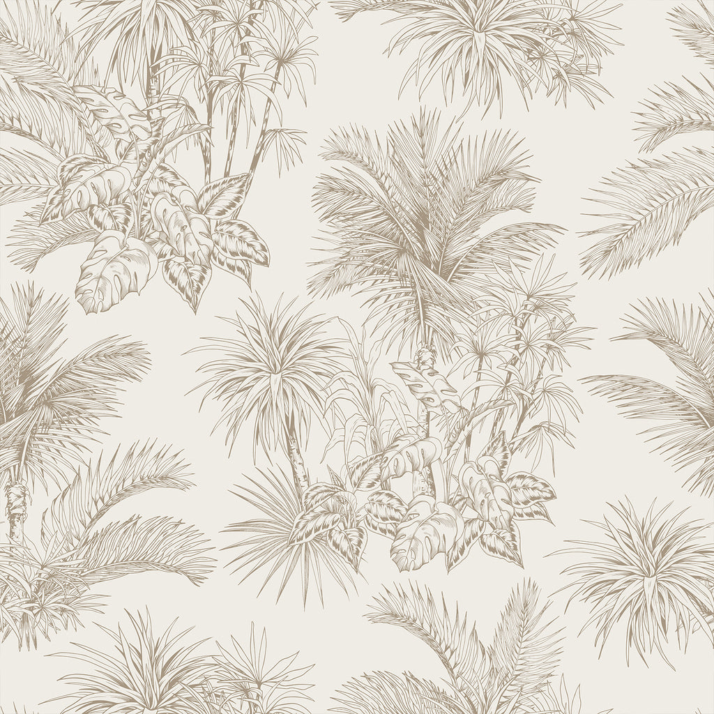 VEELIKE Beige Tropical Peel and Stick Wallpaper