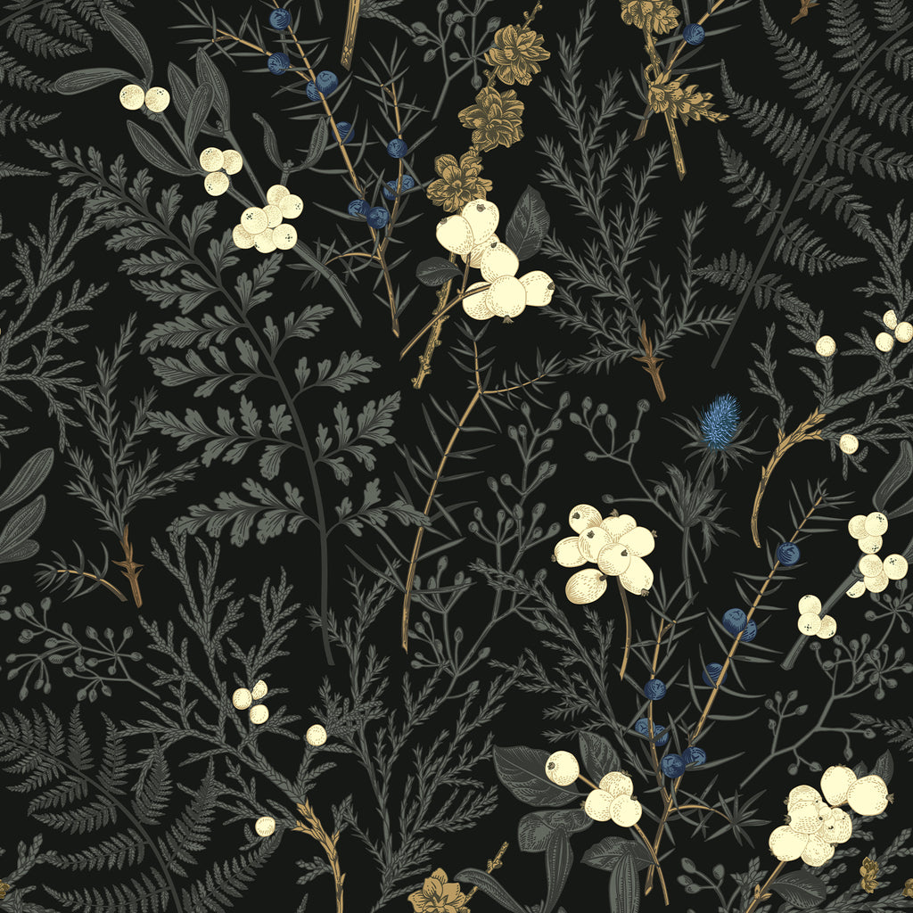 VEELIKE Dark Fern Botanical Peel and Stick Wallpaper