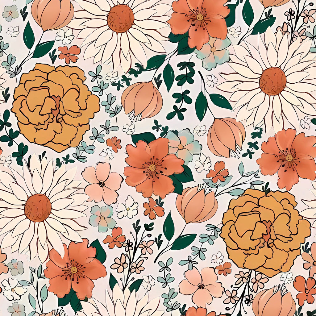 VEELIKE Retro Floral Peel and Stick Wallpaper