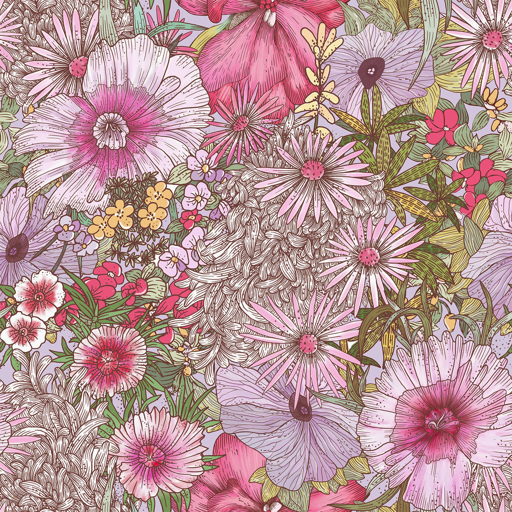 VEELIKE Lush Floral Peel and Stick Wallpaper