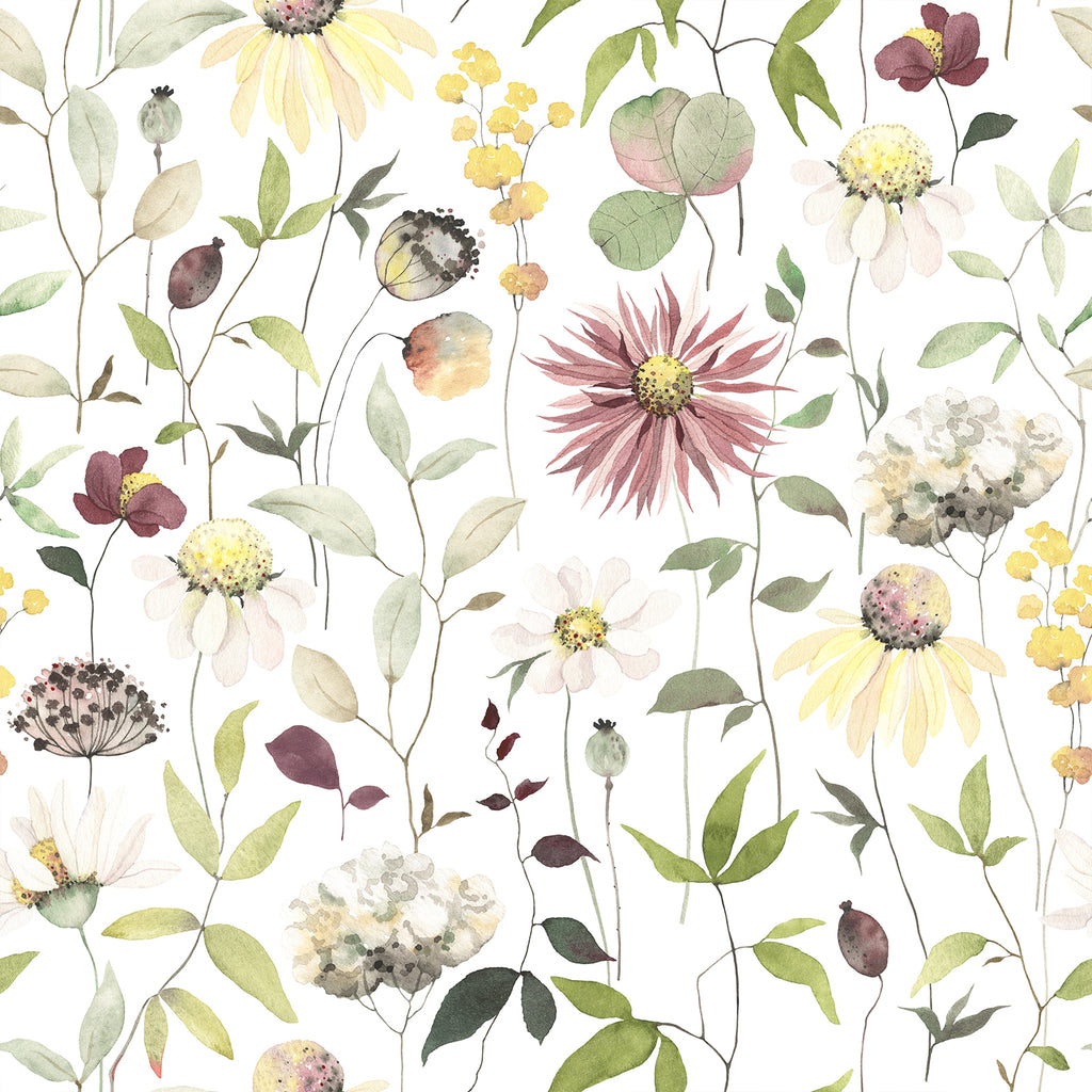 VEELIKE Boho Wildflower Peel and Stick Floral Wallpaper