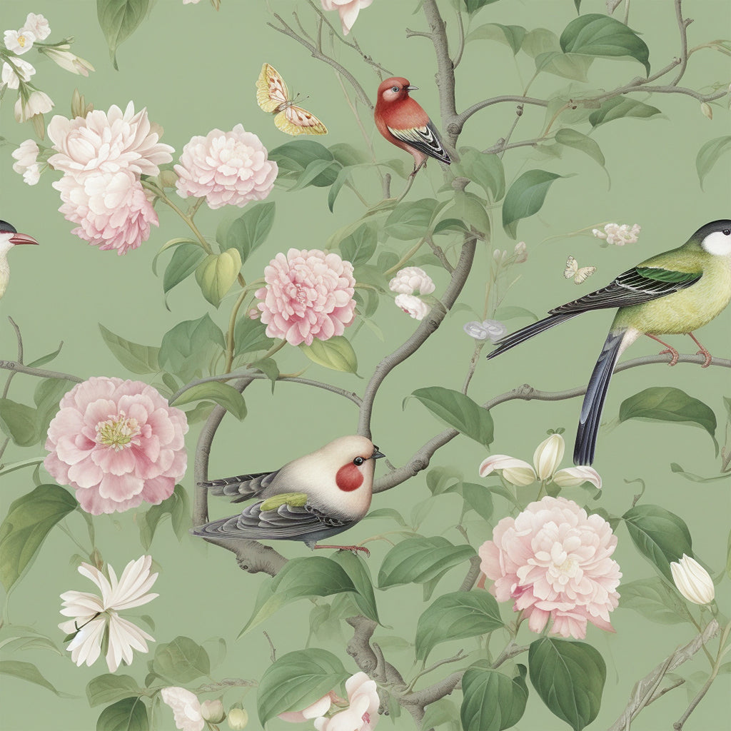 VEELIKE Elegant Peonies Floral Peel and Stick Wallpaper
