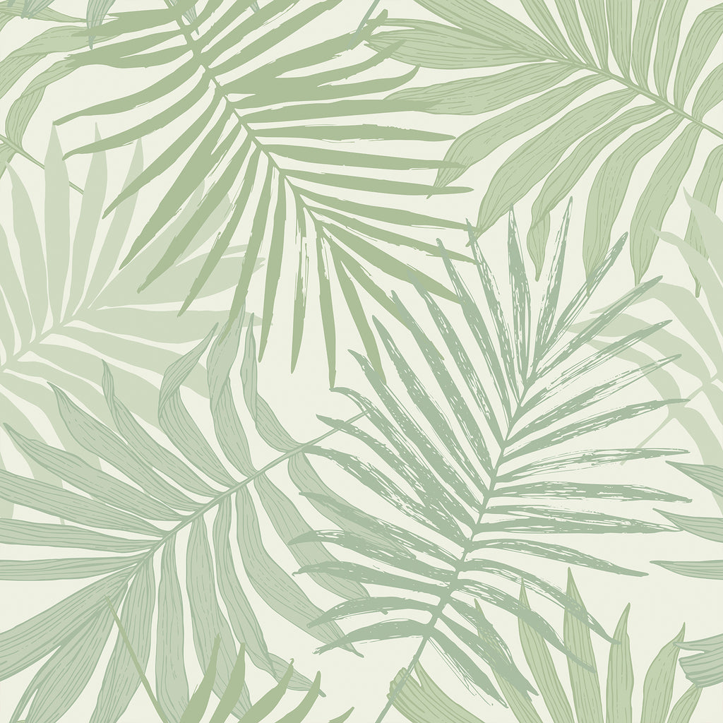 VEELIKE Boho Green Palm Leaf Peel and Stick Wallpaper
