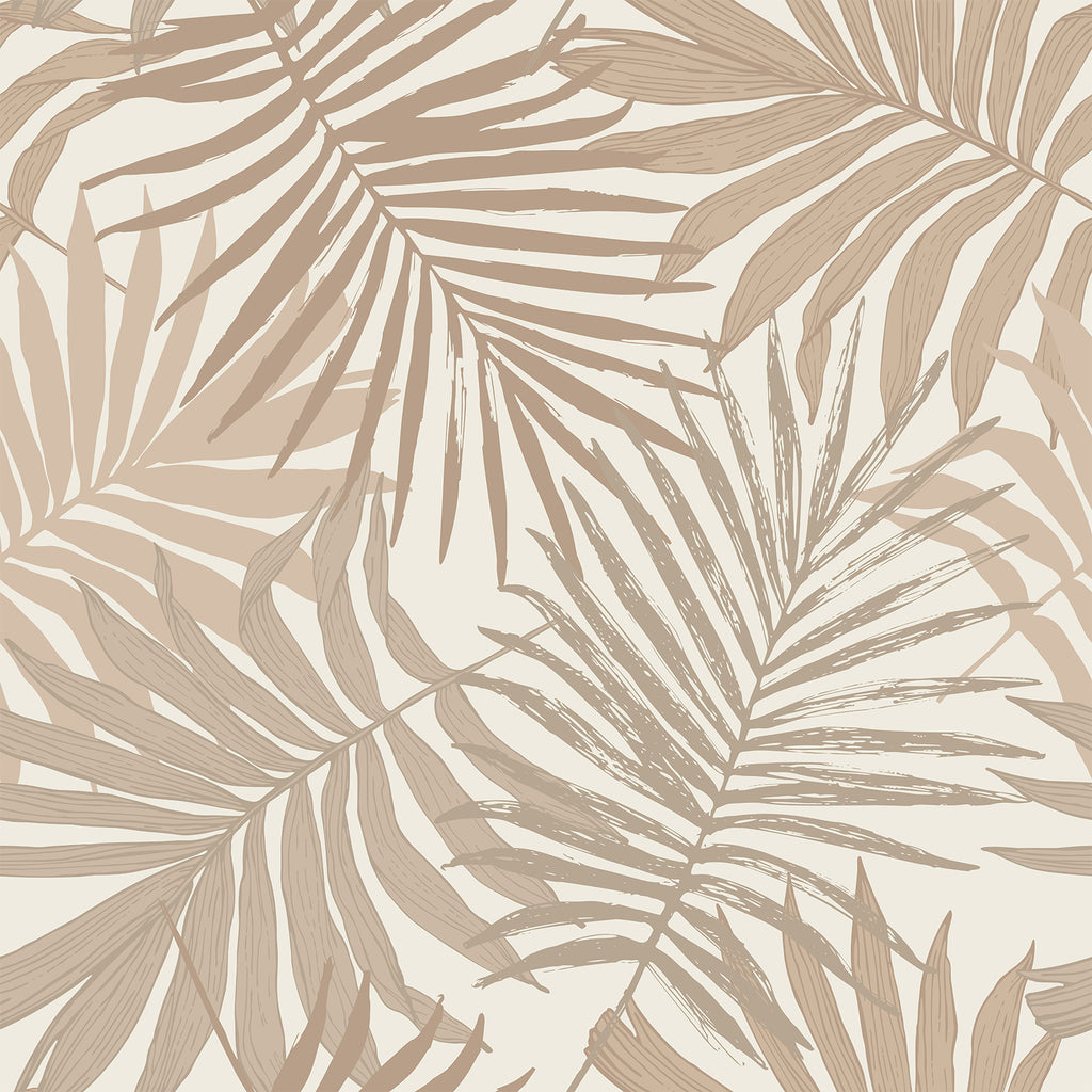VEELIKE Tan Brown Palm Leaf Peel and Stick Wallpaper
