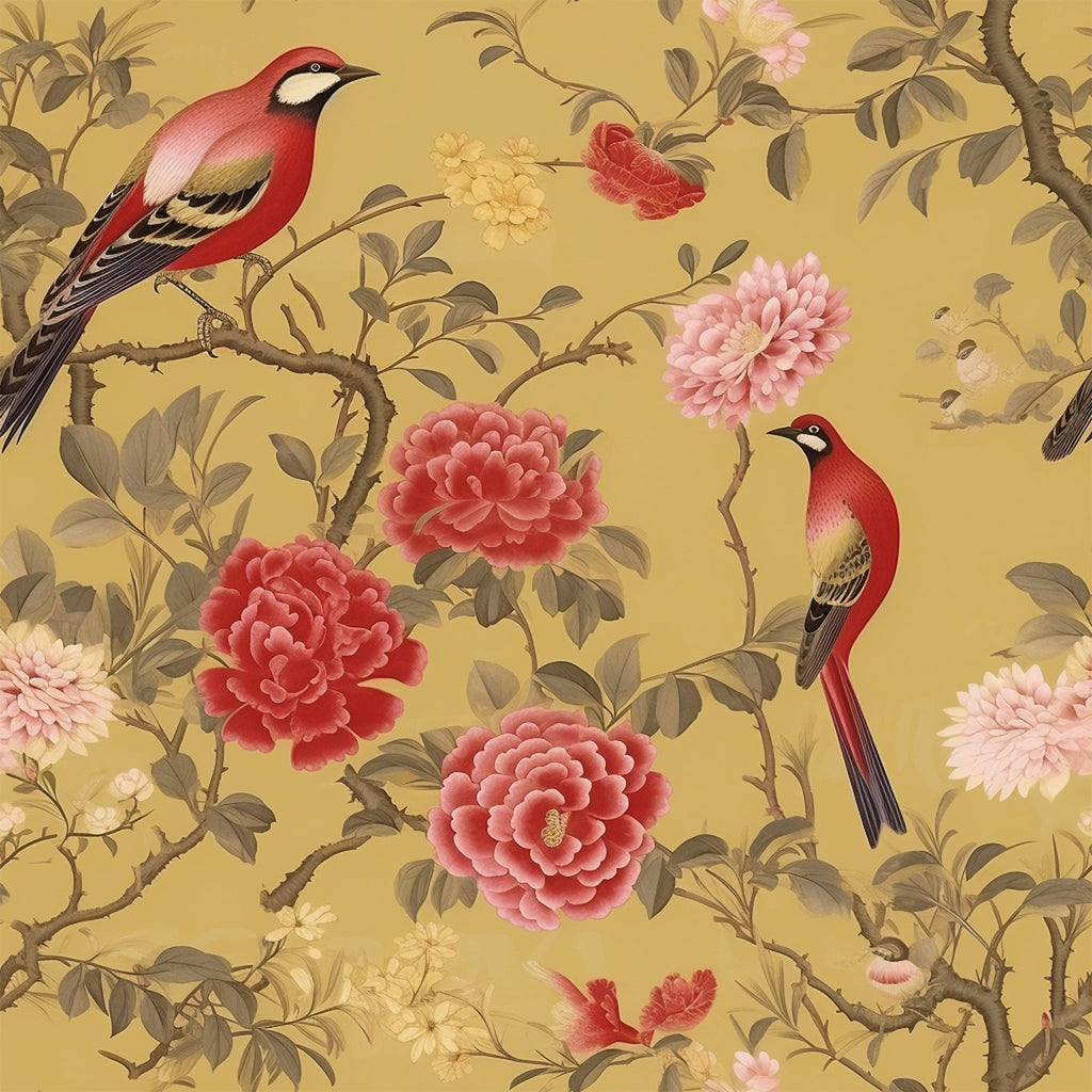 VEELIKE Luxury Yellow Bird Wallpaper