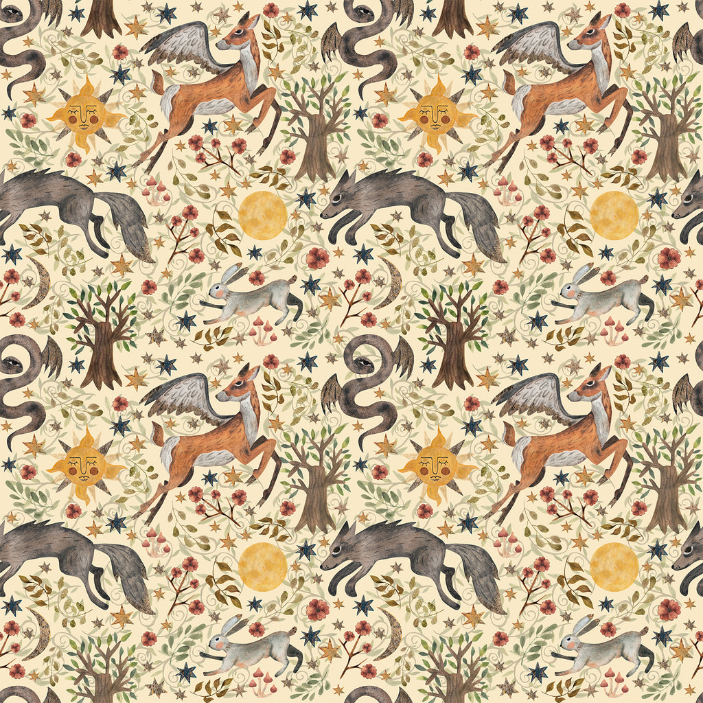 VEELIKE Whimsical Forest Animal Wallpaper