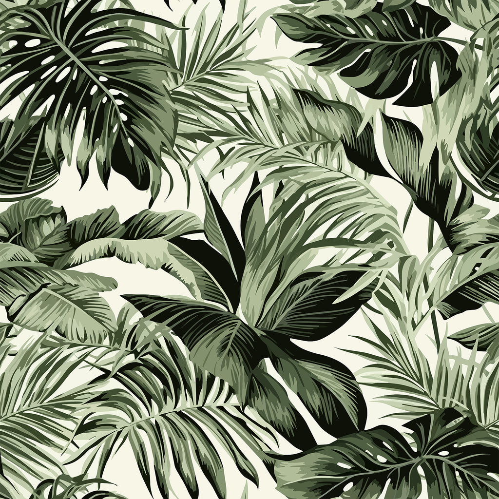 VEELIKE Exotic Green Tropical Wallpaper