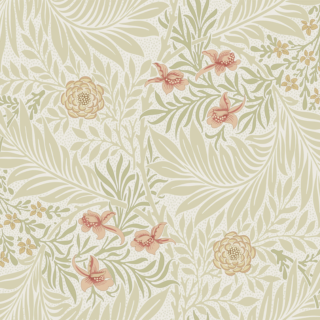 VEELIKE Cream Larkspur William Morris Wallpaper