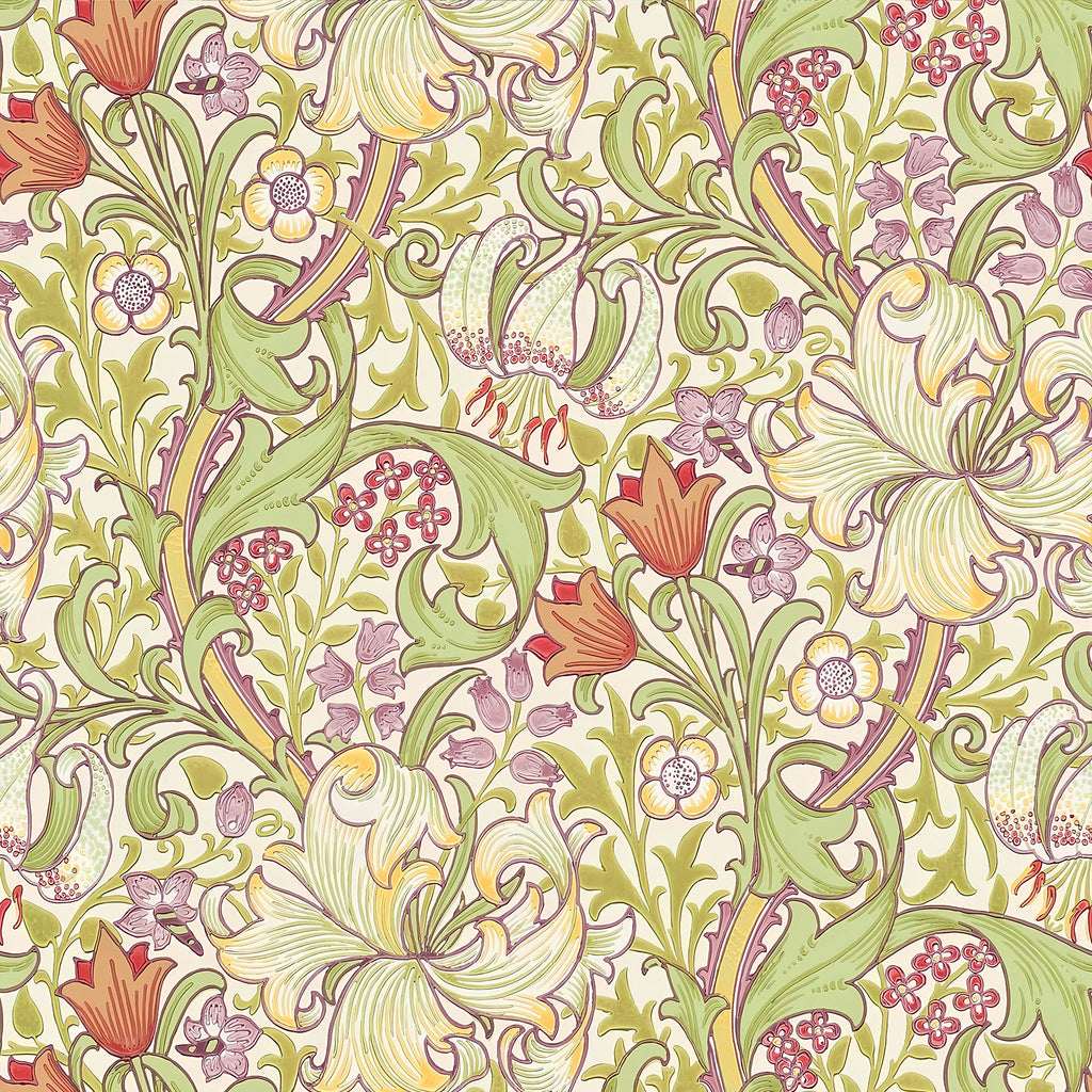 VEELIKE Golden Lily Floral Peel and Stick Wallpaper
