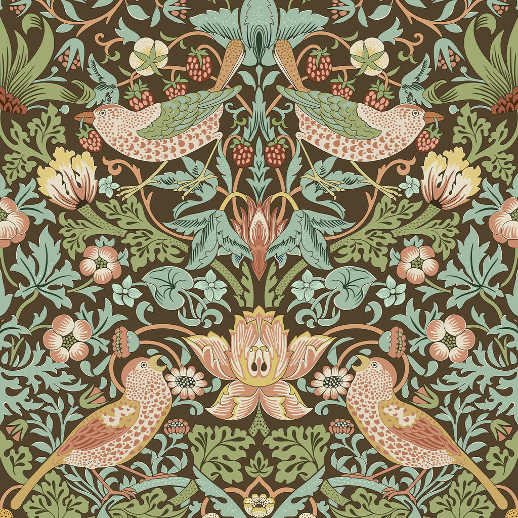 VEELIKE Retro Strawberry Thief William Morris Wallpaper