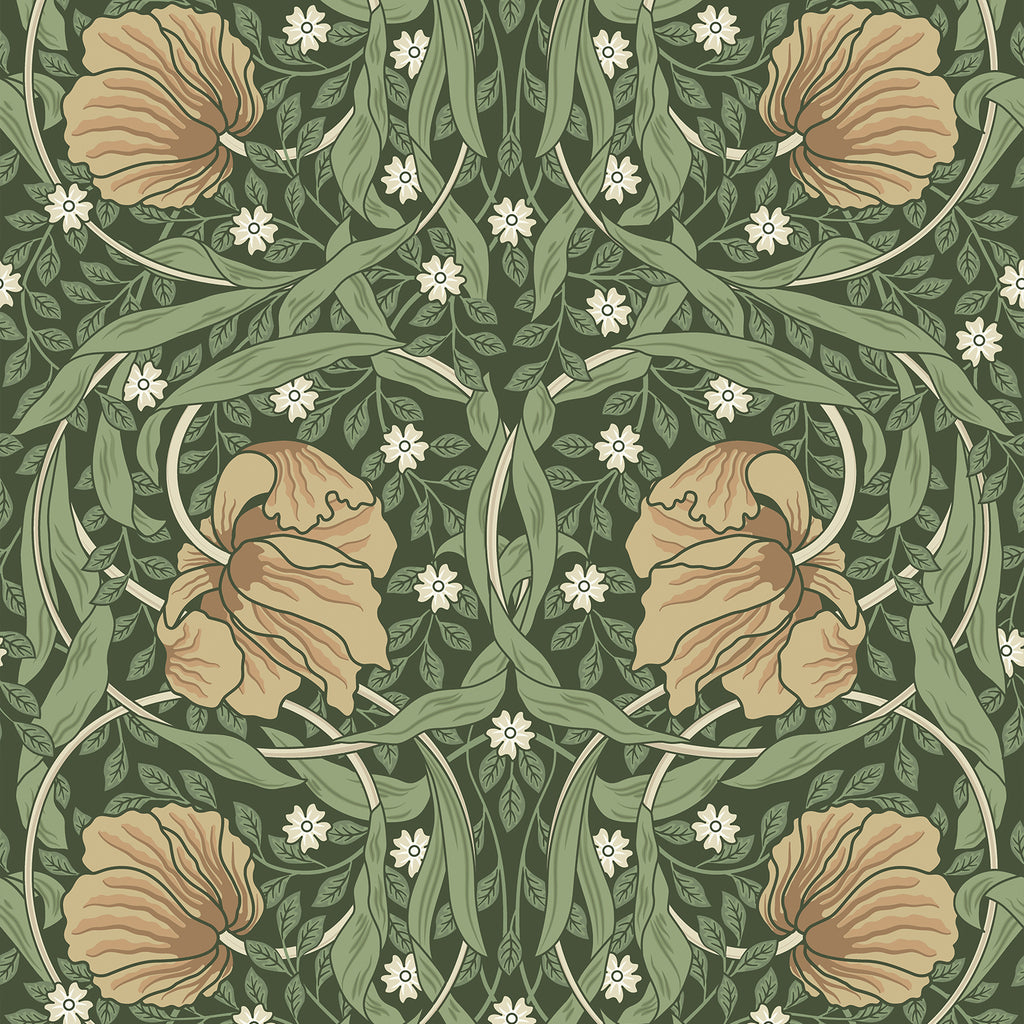 VEELIKE Moody Pimpernel Tulips Floral Wallpaper