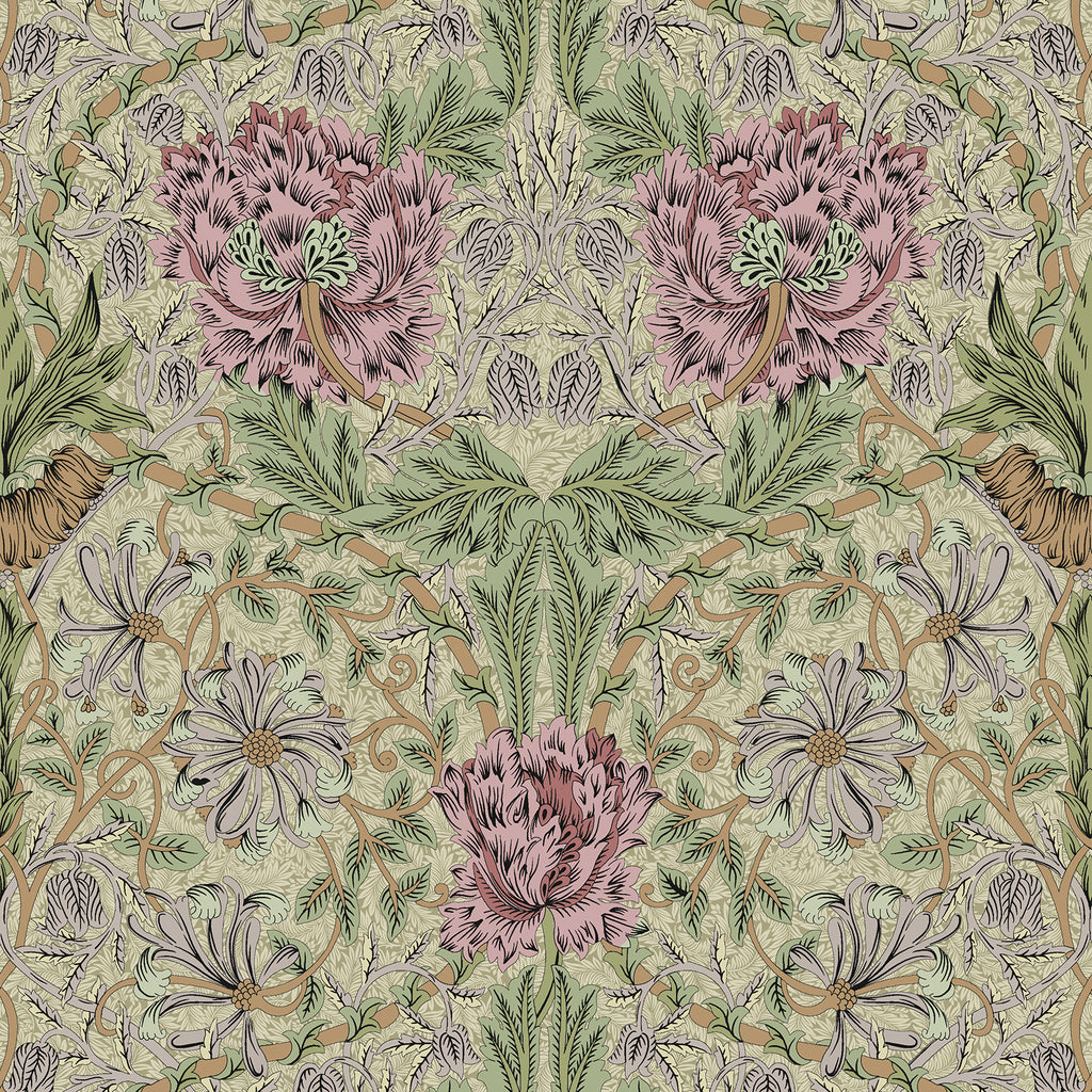 VEELIKE William Morris Honeysuckle Botanical Wallpaper