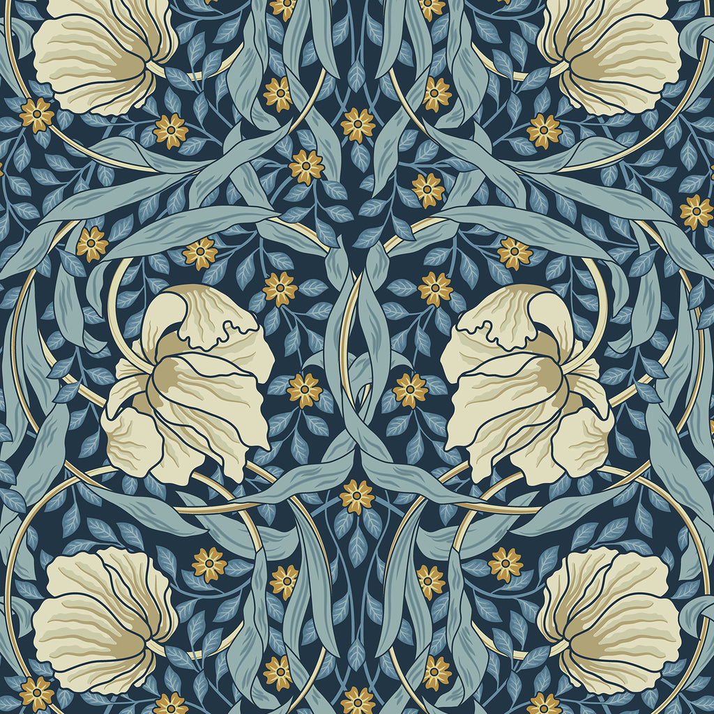 VEELIKE Navy Blue Pimpernel Peel and Stick Wallpaper