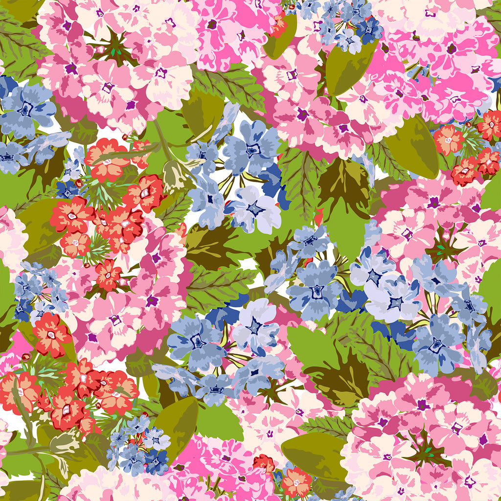 VEELIKE Pink and Blue Hydrangea Floral Wallpaper