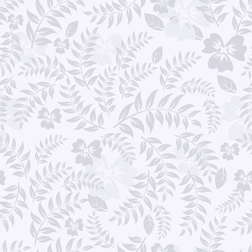 VEELIKE Grey Floral Wallpaper