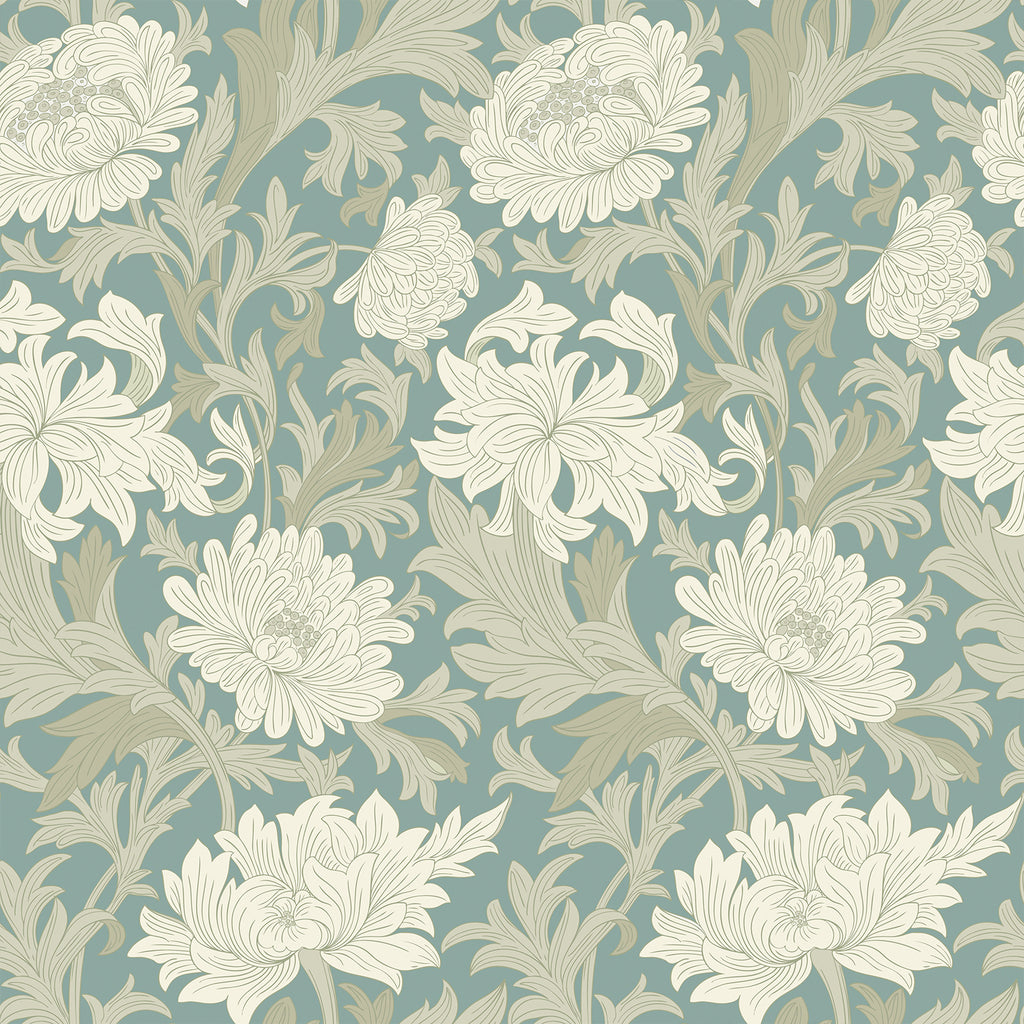 VEELIKE Blue Floral Peel and Stick Wallpaper