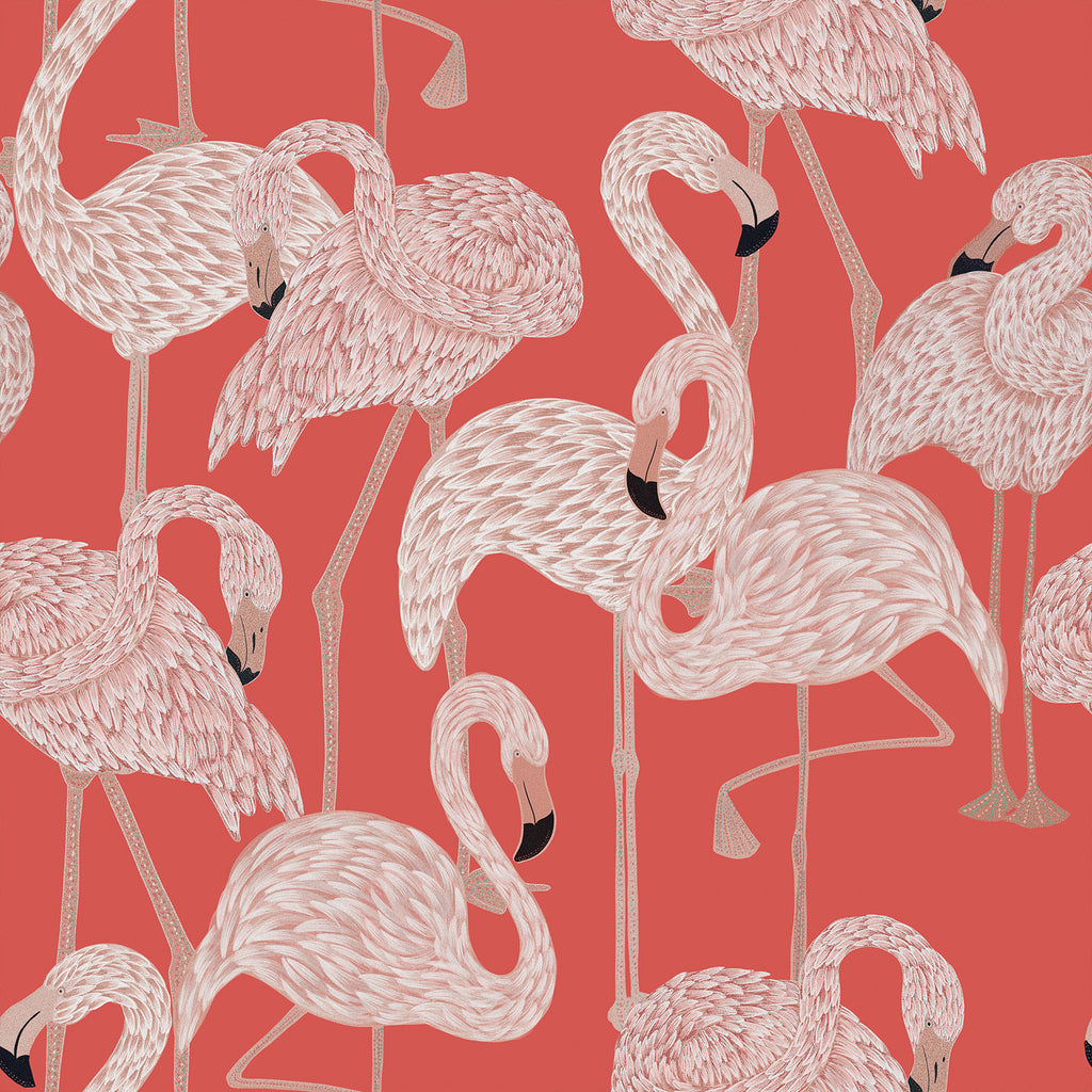 VEELIKE Carol Pink Flamingo Wallpaper